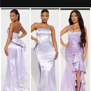 Elegant Lavender Strapless Evening Gown 2 for 1